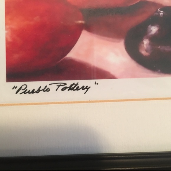 Beautiful Pueblo Pottery Framed Print By C. Whitmore Still Life - Picture 3 of 4